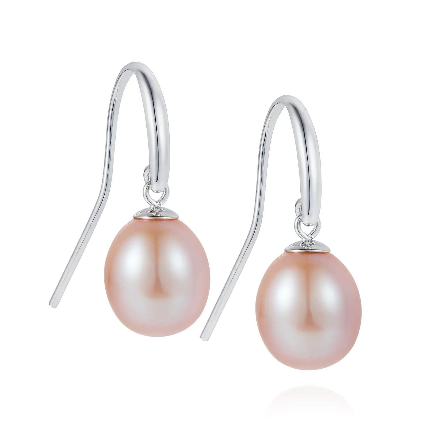 Claudia Bradby Silver pink pearl hook earrings