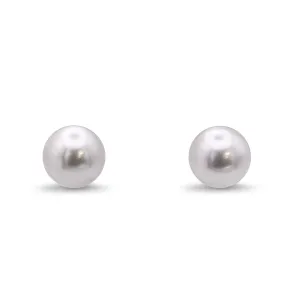 Cultured Grey Tahitian Pearl Studs - 18ct White Gold