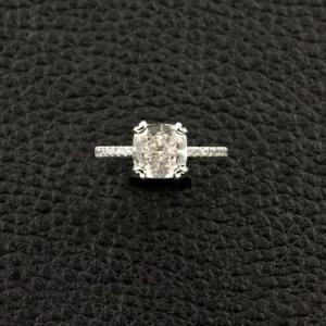 Cushion cut Diamond Engagement Ring with Round Diamonds