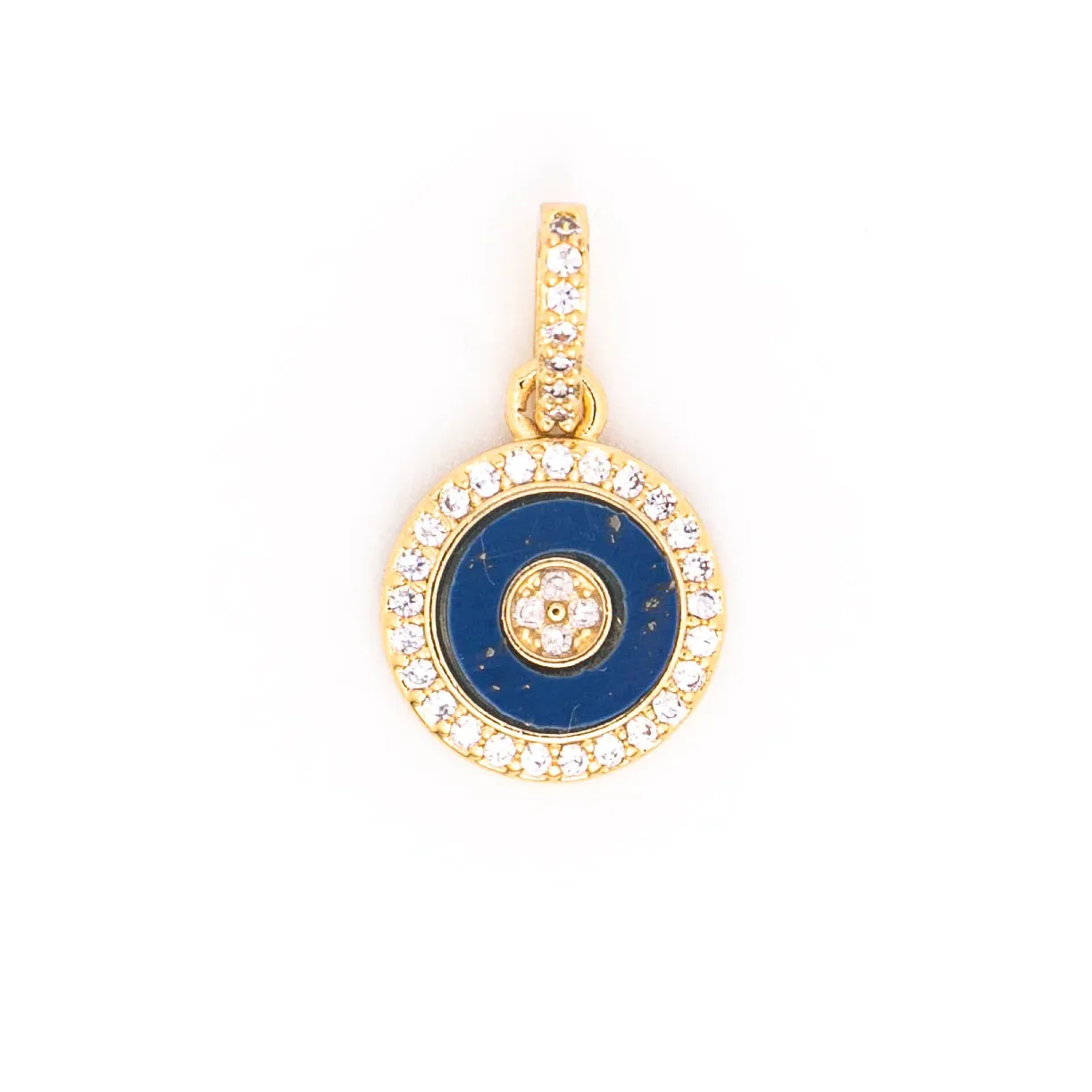 CZ Halo Round Eye Stone Charm