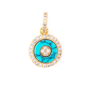 CZ Halo Round Eye Stone Charm