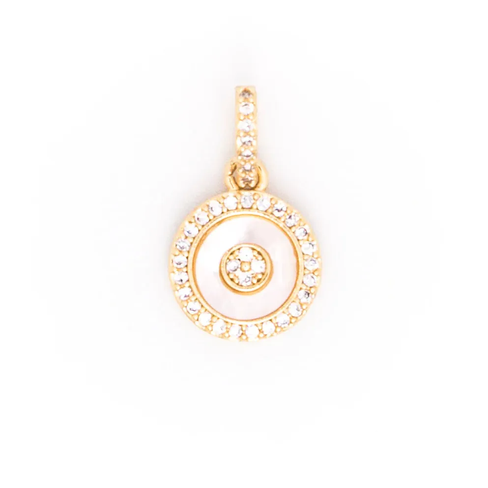 CZ Halo Round Eye Stone Charm