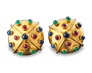 David Webb Multi-Color Gemstone Earrings