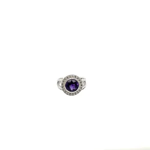 David Yurman Amethyst and Diamond Ring