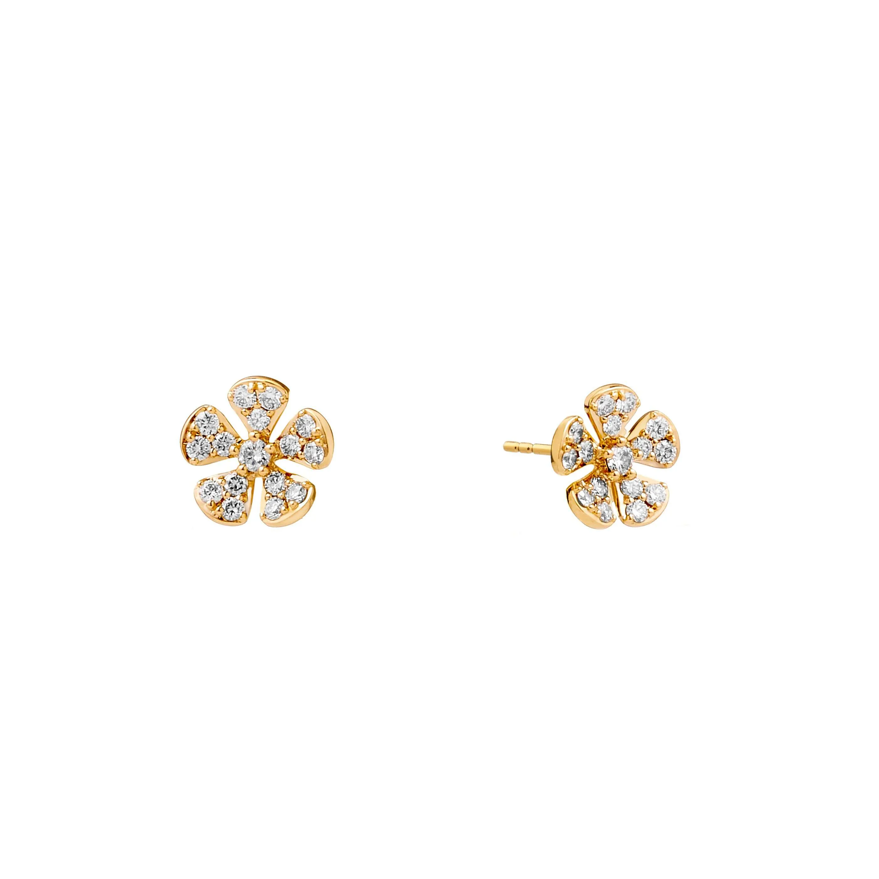 Diamond Flower Studs