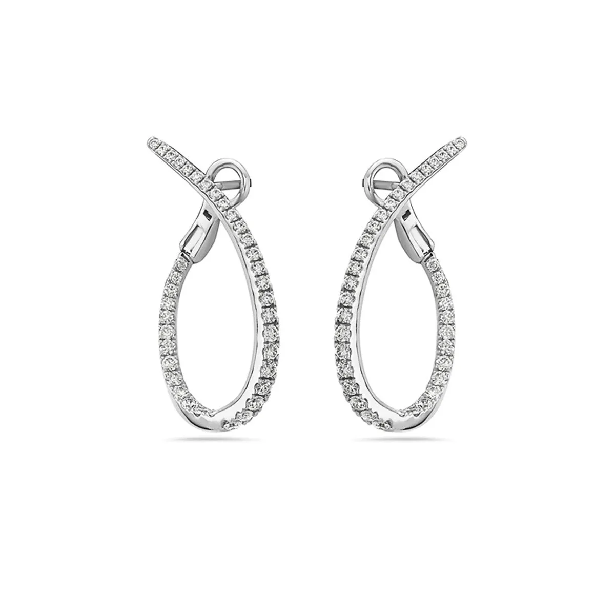 Diamond Twisted Hoop Earrings