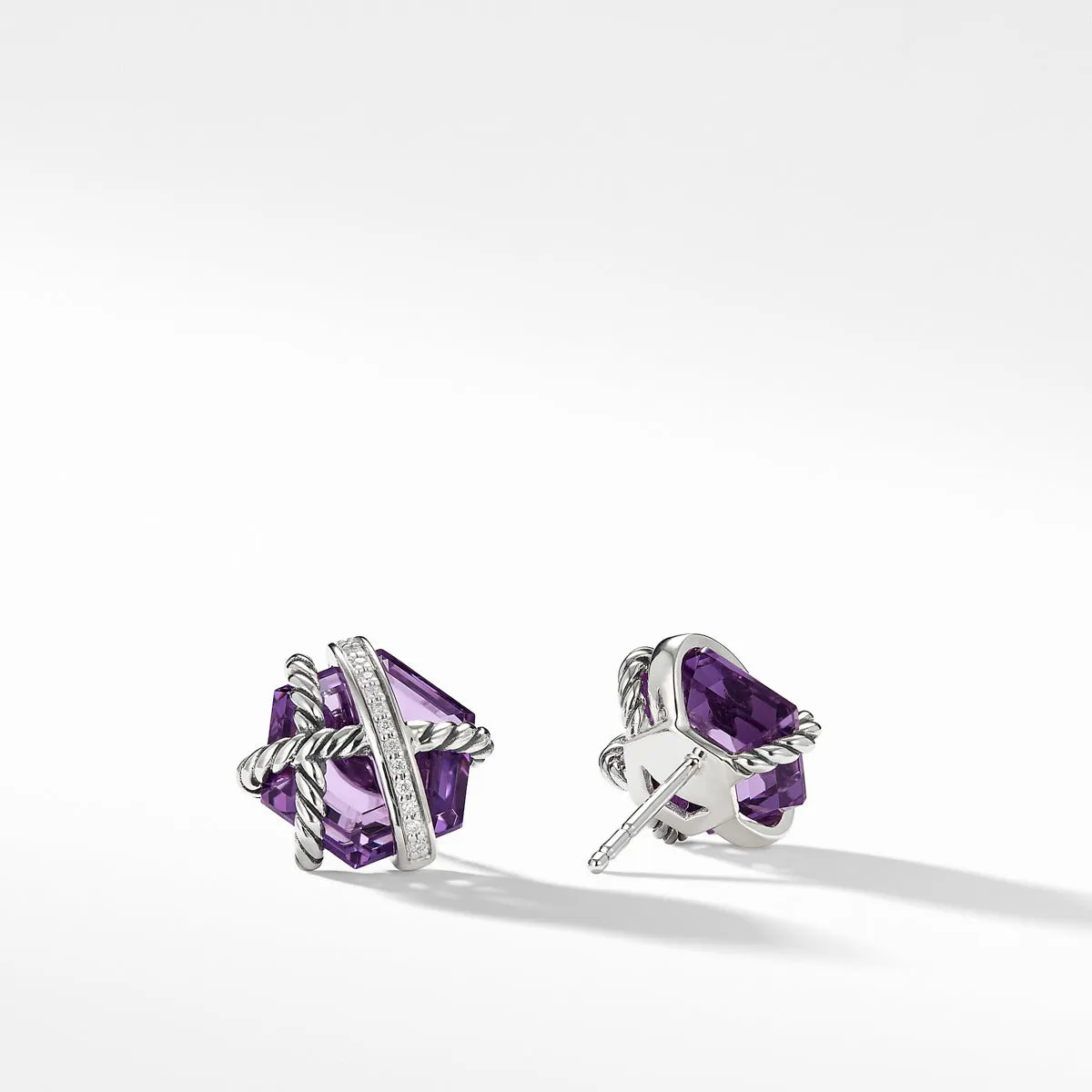 Earrings with Amethyst and Diamonds