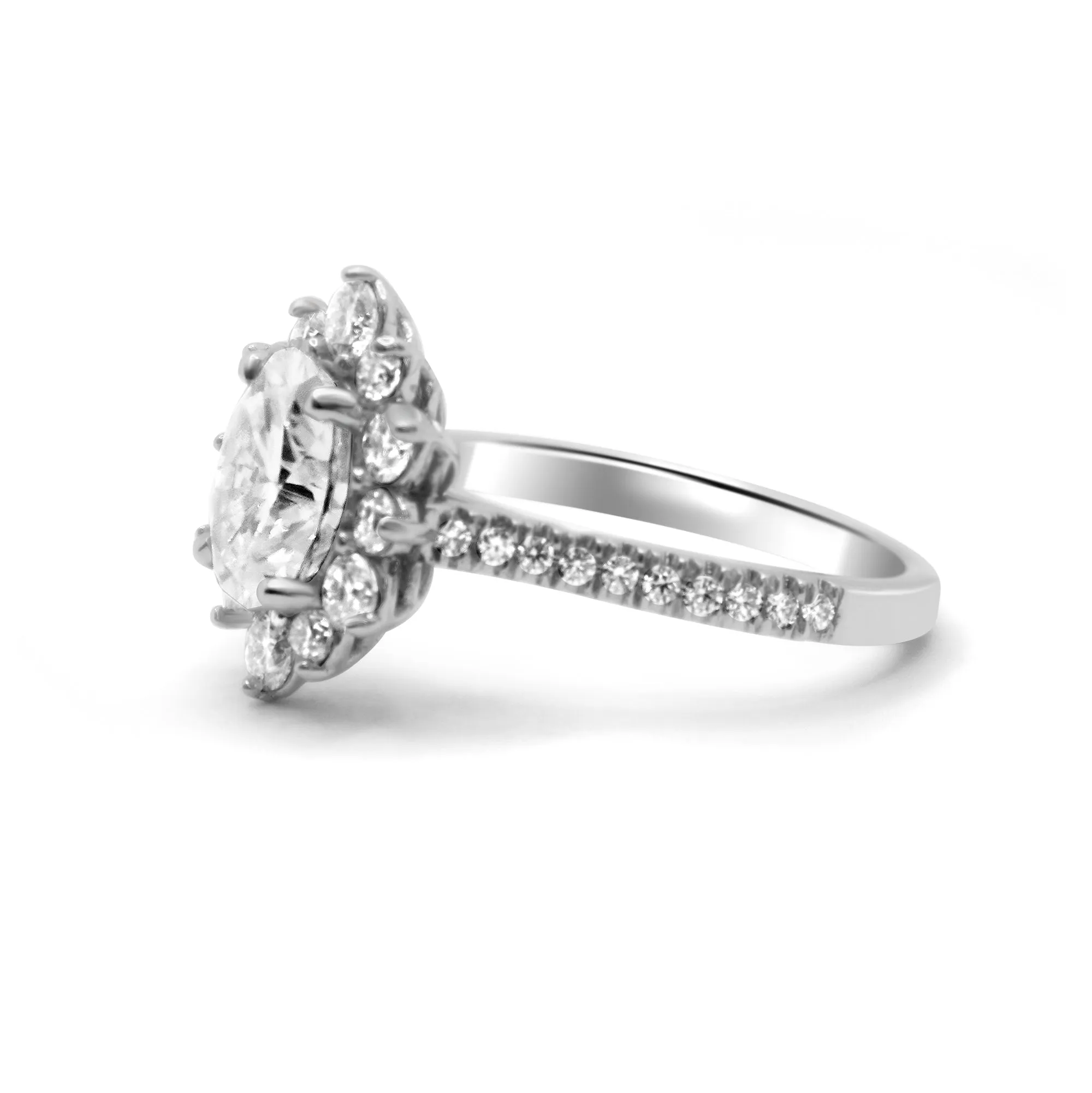 Emilia | Oval Halo Moissanite Engagement Ring