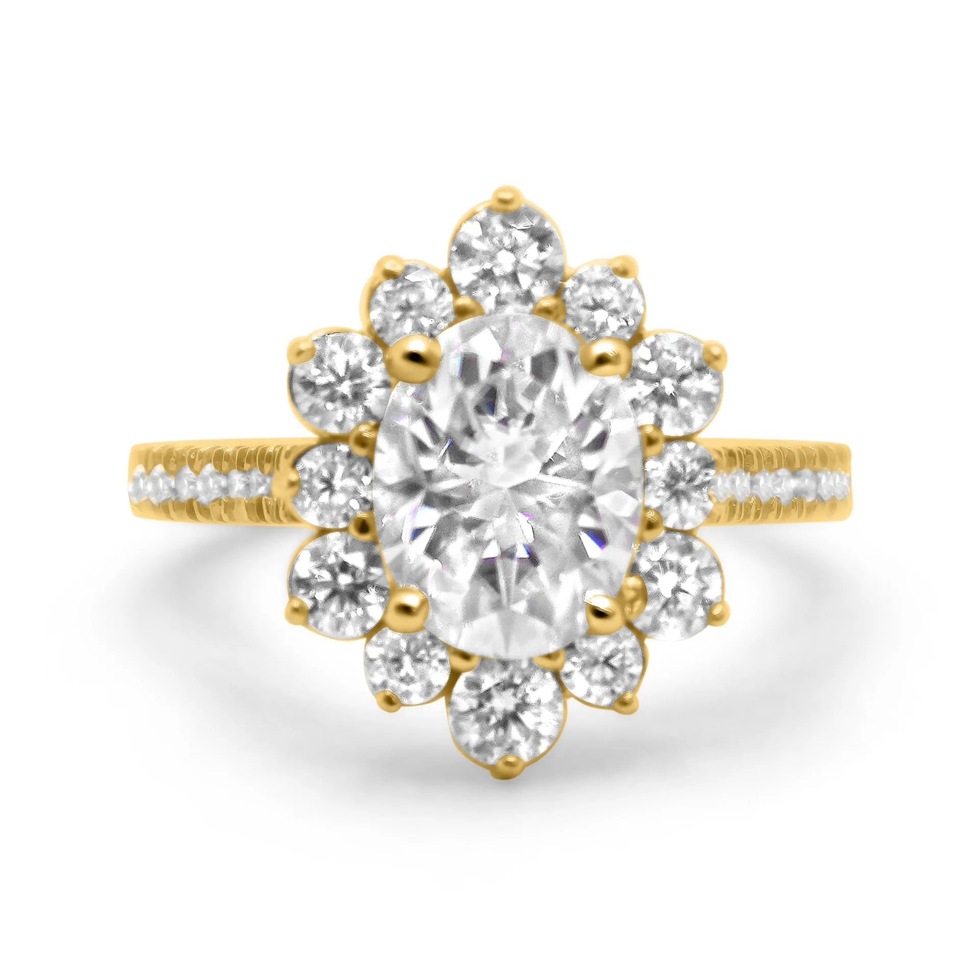 Emilia | Oval Halo Moissanite Engagement Ring