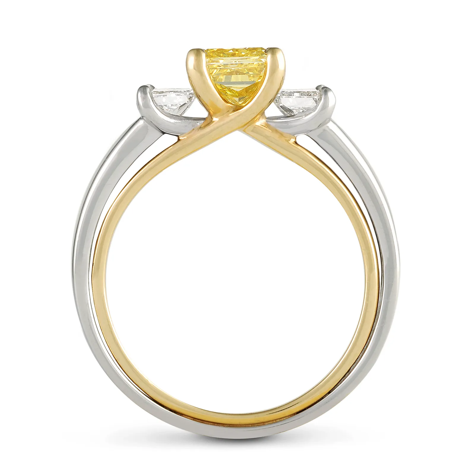 Entre Nous Yellow Diamond Three Stone Engagement Ring