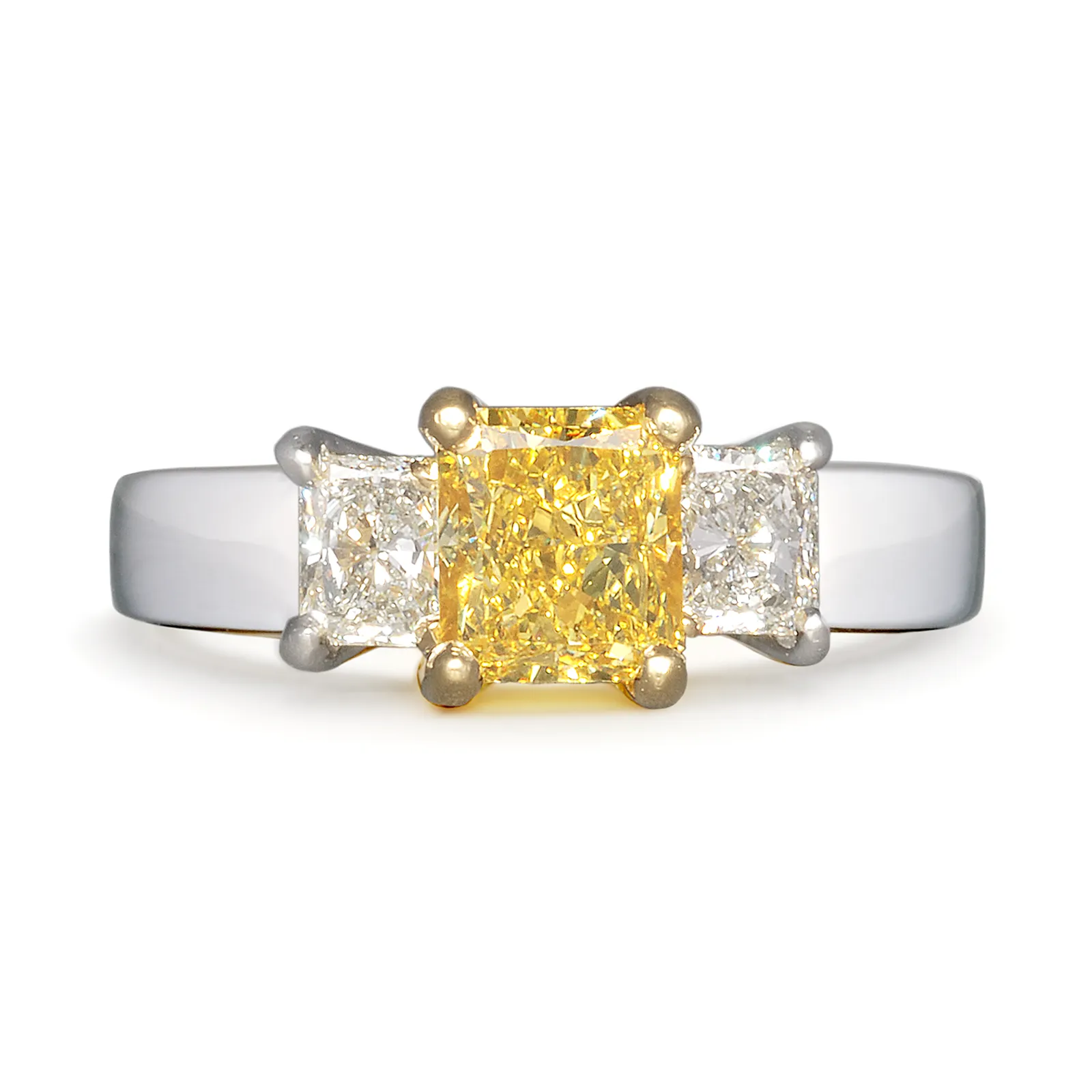 Entre Nous Yellow Diamond Three Stone Engagement Ring