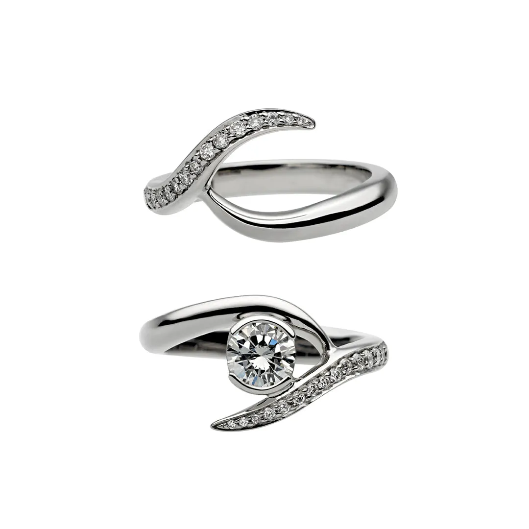 Entwined Rapture50 Engagement Ring Set - Platinum & 0.74ct Diamond