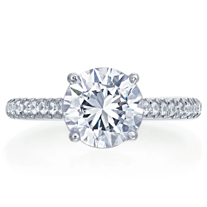 Esplanade Round Diamond Pave Platinum Engagement Ring