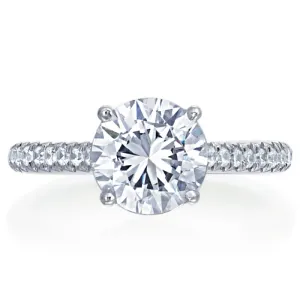 Esplanade Round Diamond Pave Platinum Engagement Ring