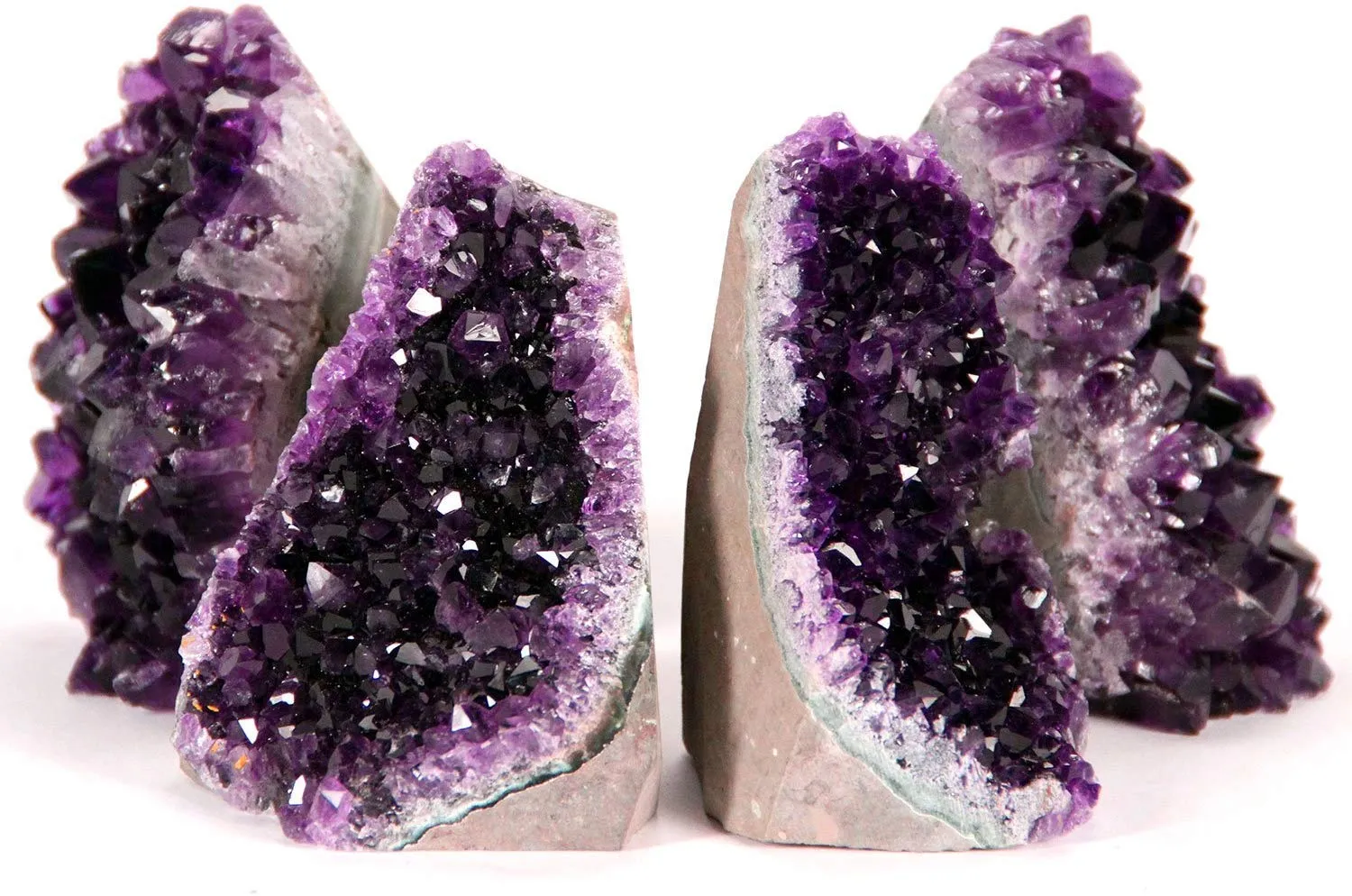 Extreme Amethyst Cluster – .5 to 1 Pound of Powerful deep Purple Crystals from Uruguay. Includes Bonus Selenite.