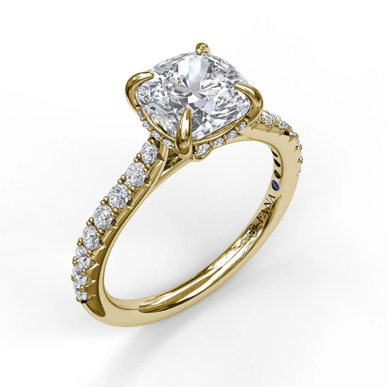 Fana Classic Cushion Cut Solitaire With Hidden Halo 3026