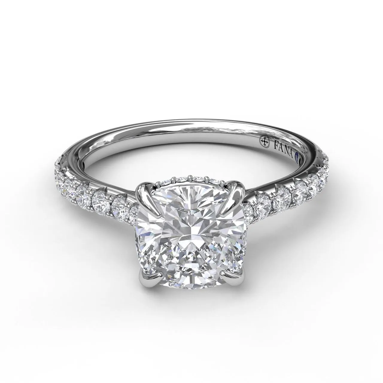 Fana Classic Cushion Cut Solitaire With Hidden Halo 3026