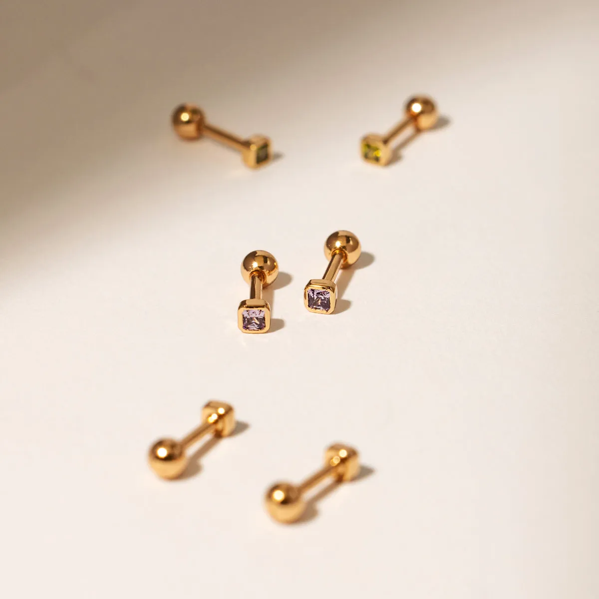 February Birthstone Stud Earrings