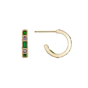 Fern Gemstone Hoops