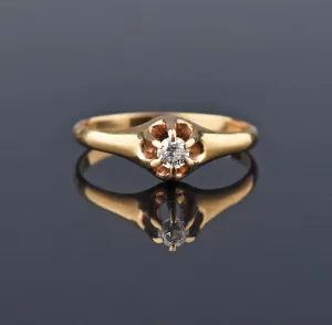 Fine Antique 14K Gold Belcher Diamond Ring