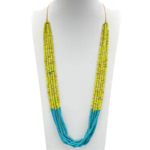 Gaspeite and Turquoise Heishi Necklace