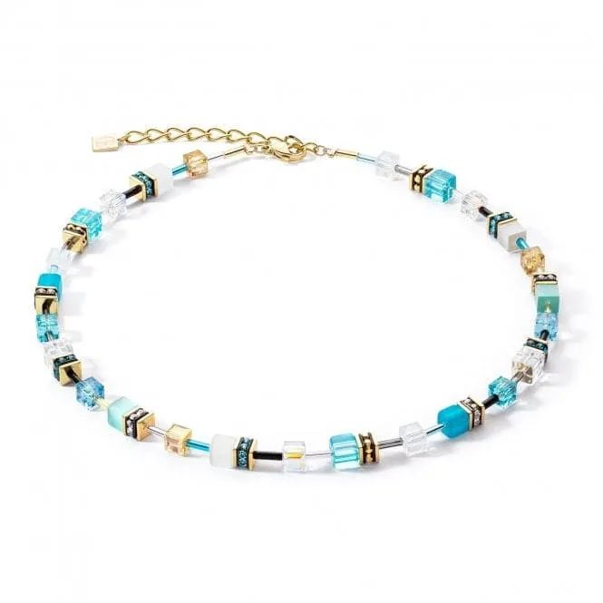 GeoCUBE® Iconic Turquoise-Gold Necklace 2838/10-0616