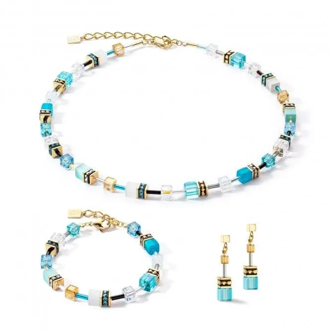 GeoCUBE® Iconic Turquoise-Gold Necklace 2838/10-0616