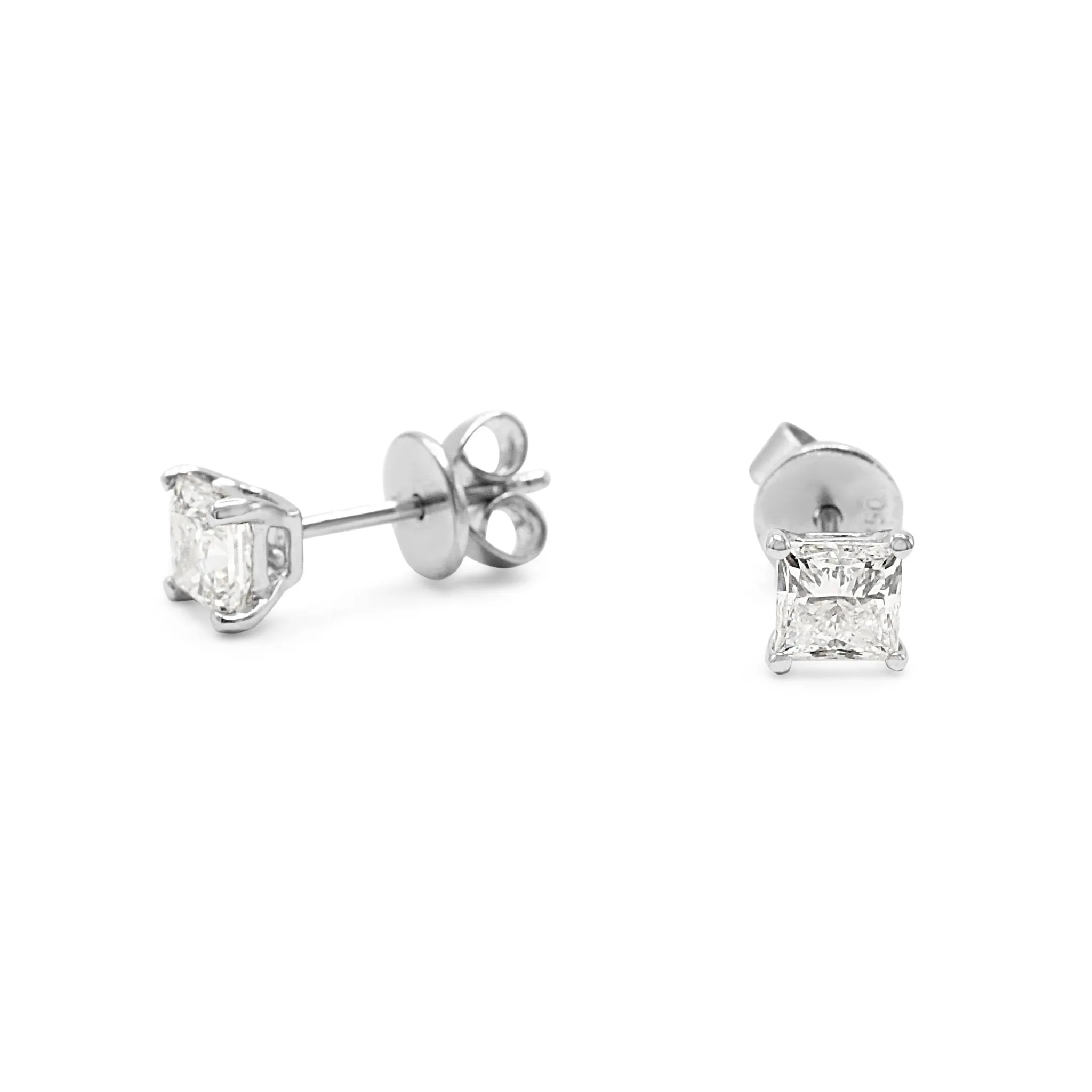 GIA Certificated Diamond Earstuds - 18ct White Gold