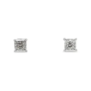 GIA Certificated Diamond Earstuds - 18ct White Gold