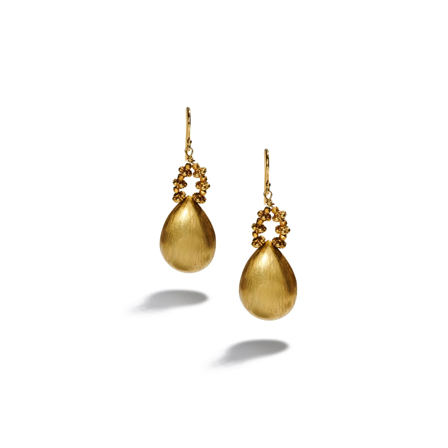 Gold Briolette Teardrop Earrings