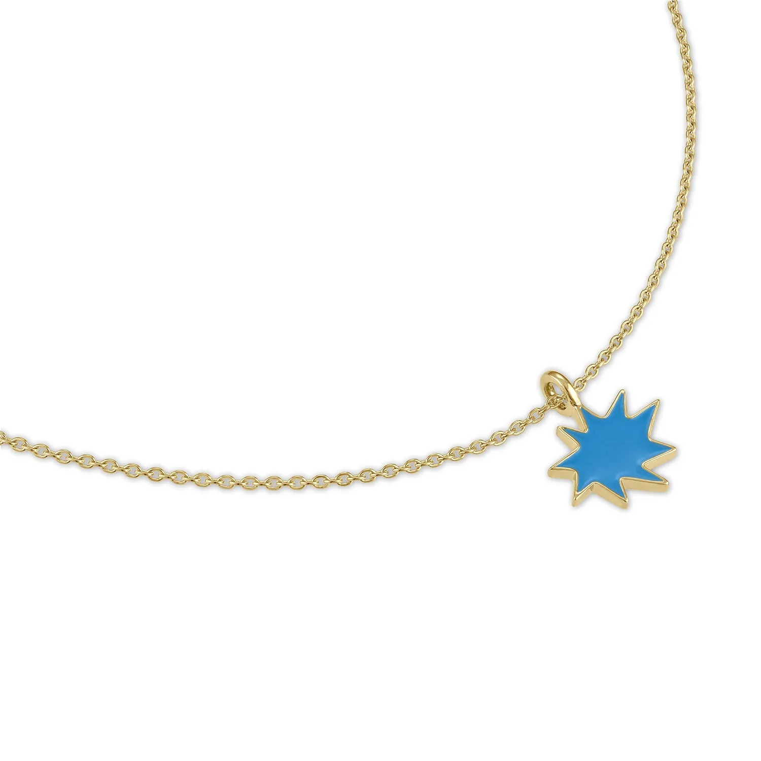 Gold Mini KAPOW! Enamel Necklace