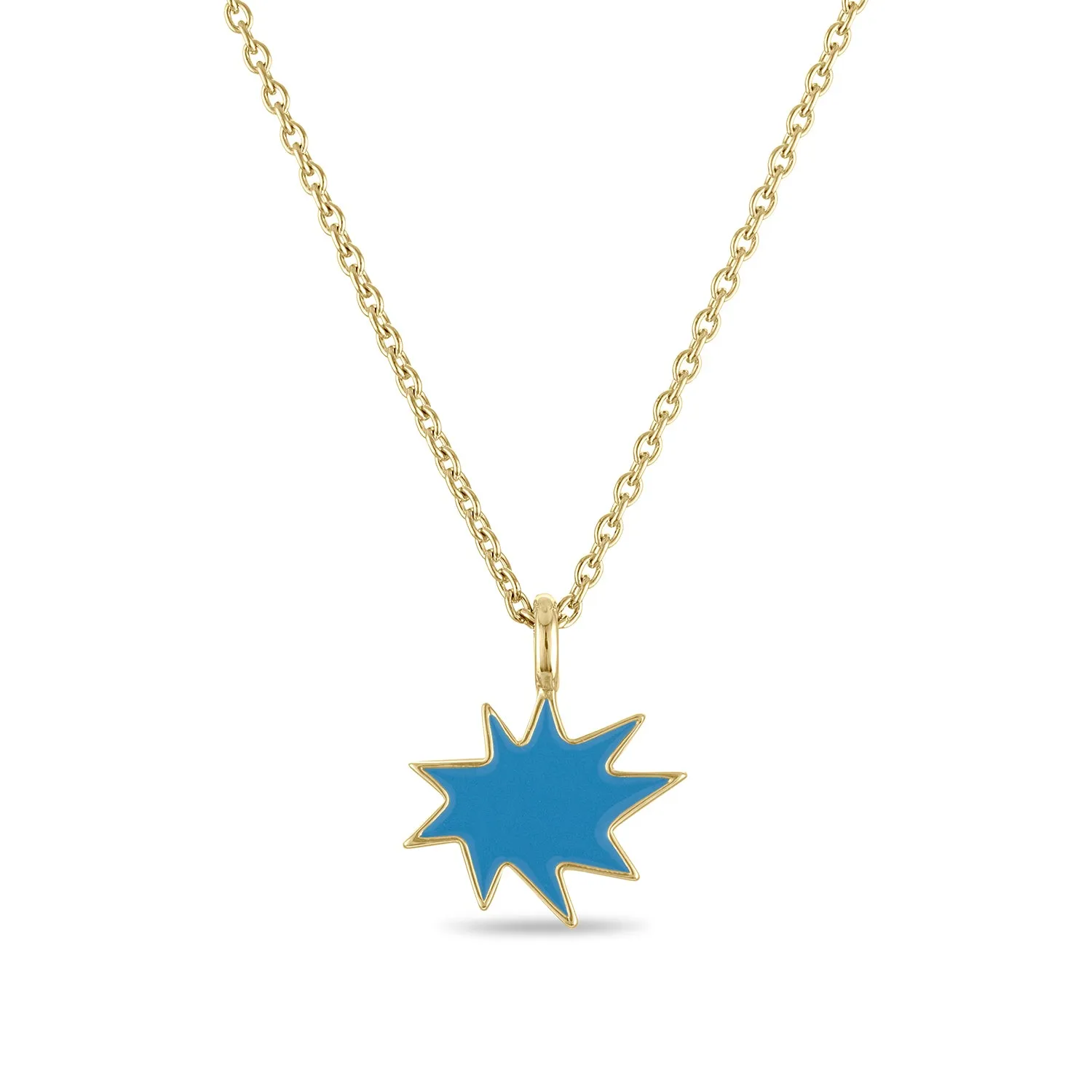 Gold Mini KAPOW! Enamel Necklace