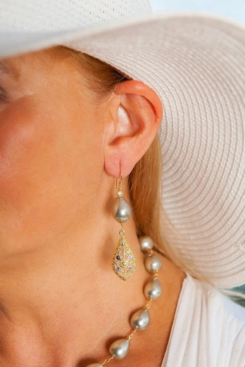 Golden Mother of Pearl Earrings