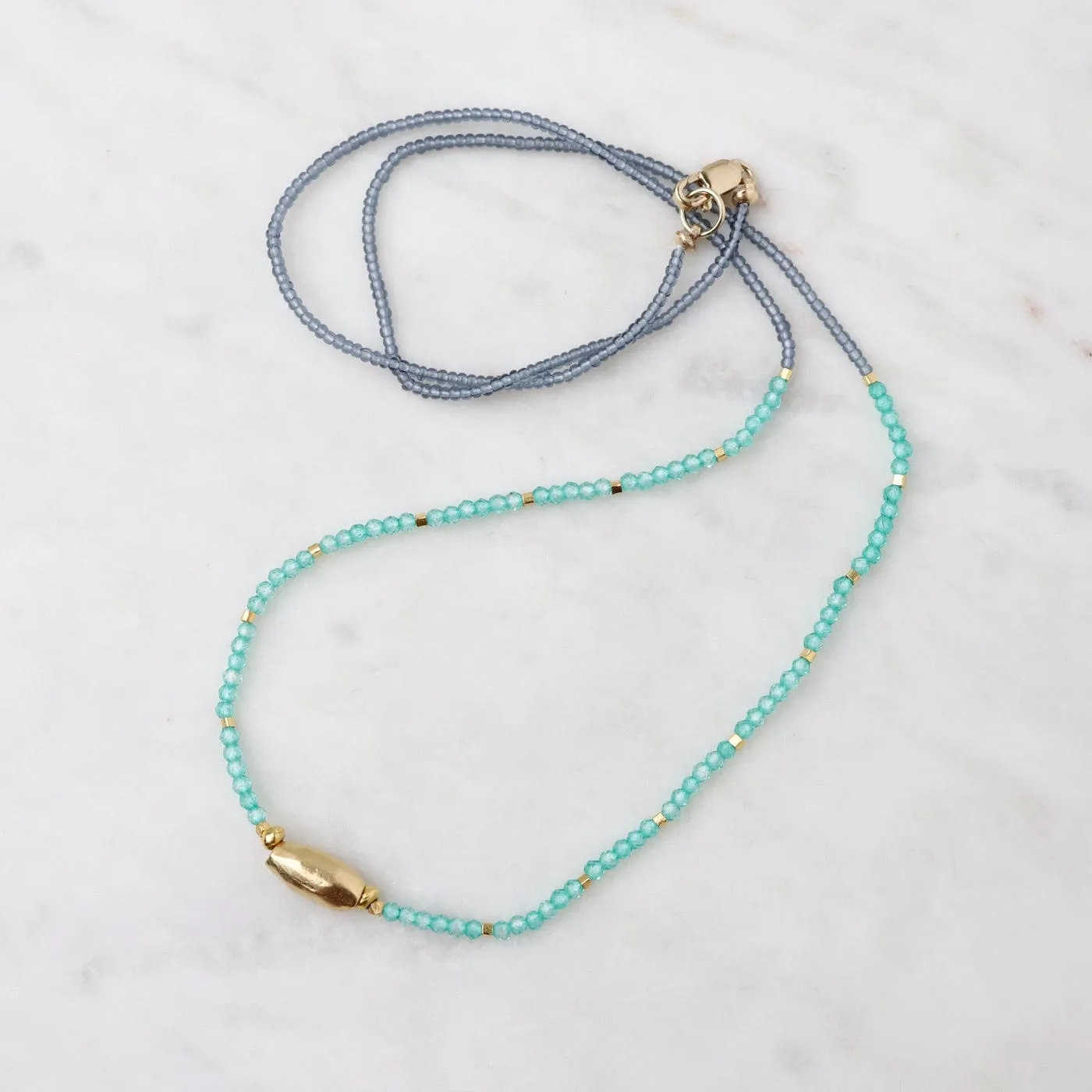 Green Onyx & Gold Vermeil Necklace