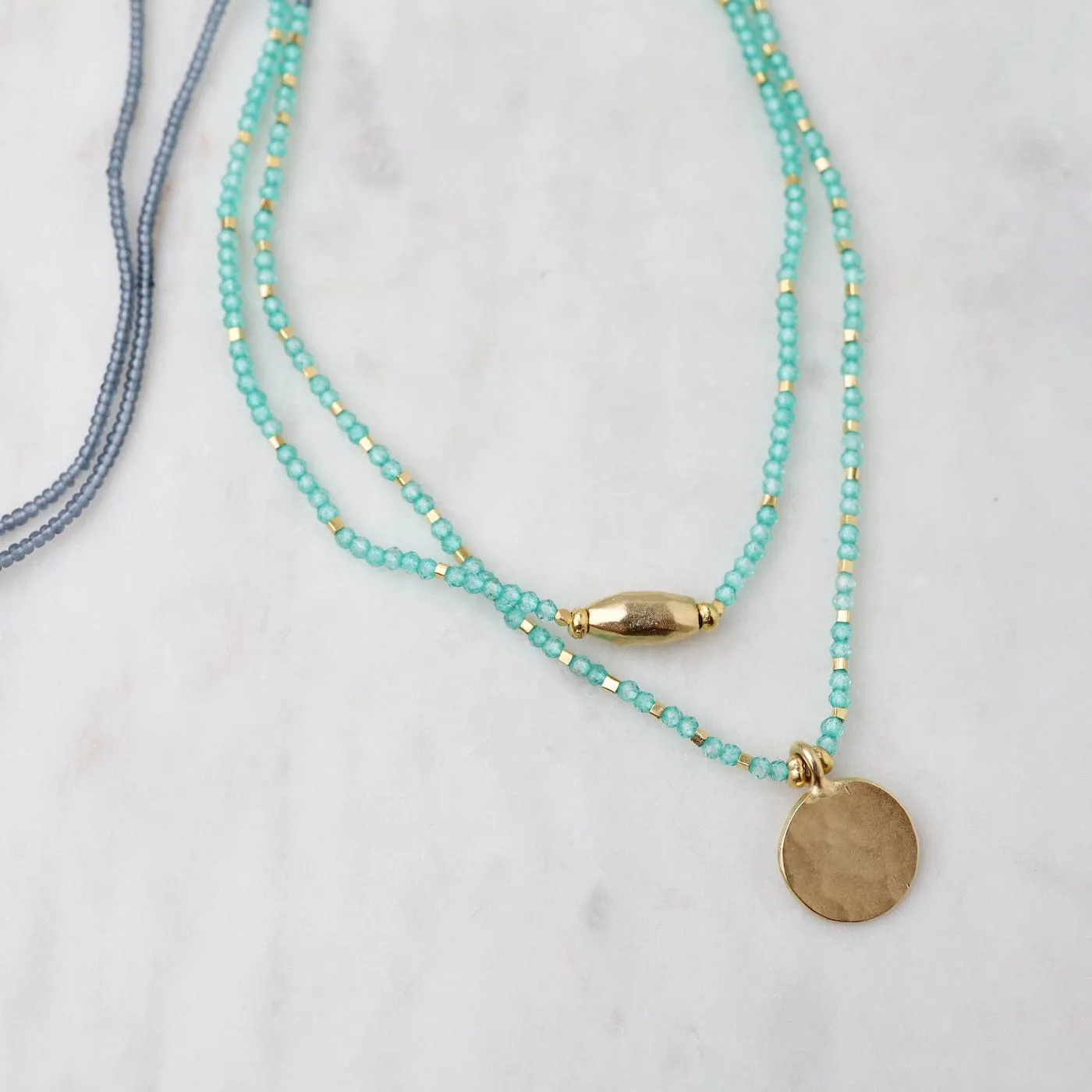 Green Onyx & Gold Vermeil Necklace