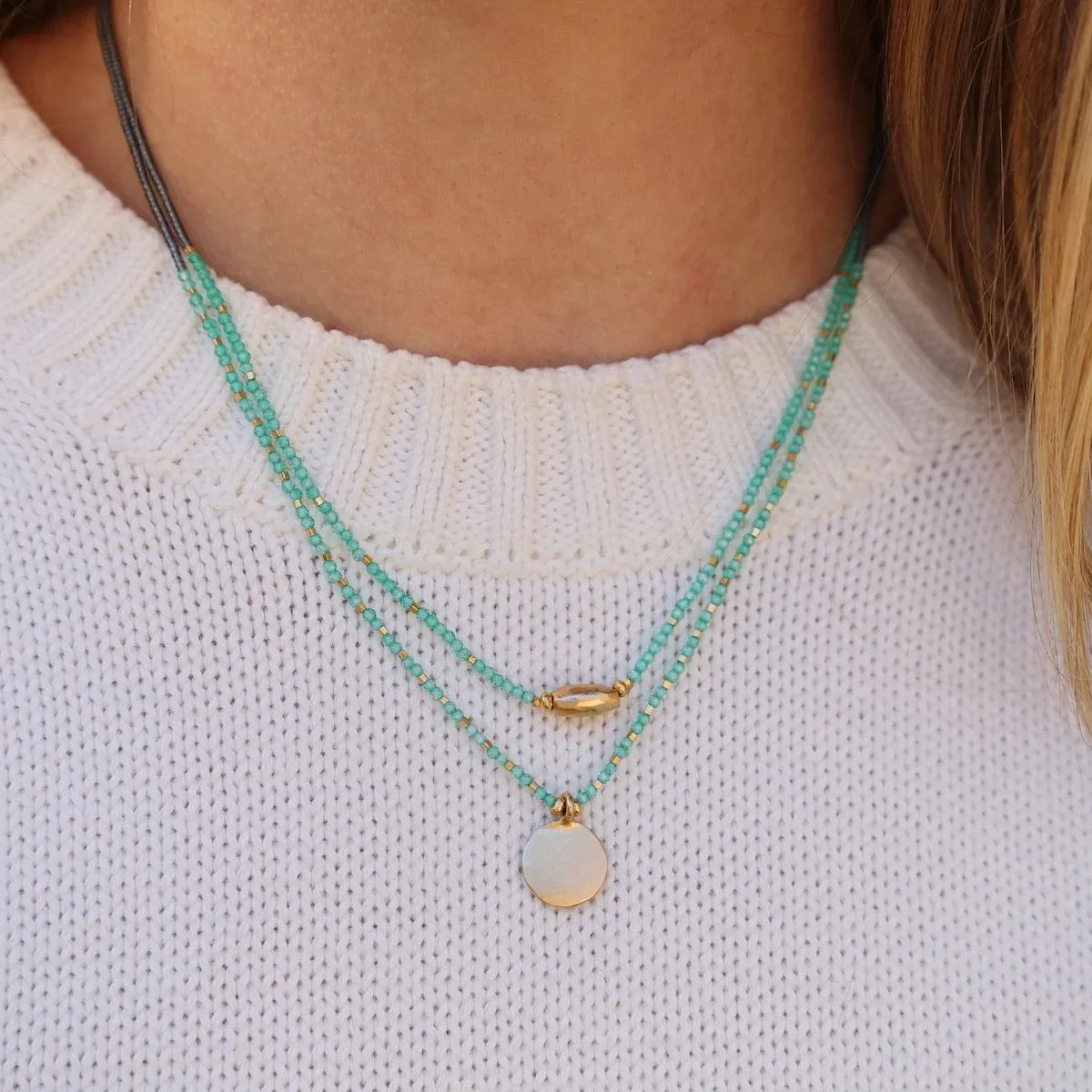 Green Onyx & Gold Vermeil Necklace