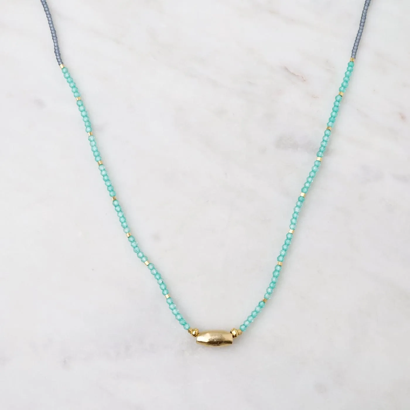 Green Onyx & Gold Vermeil Necklace