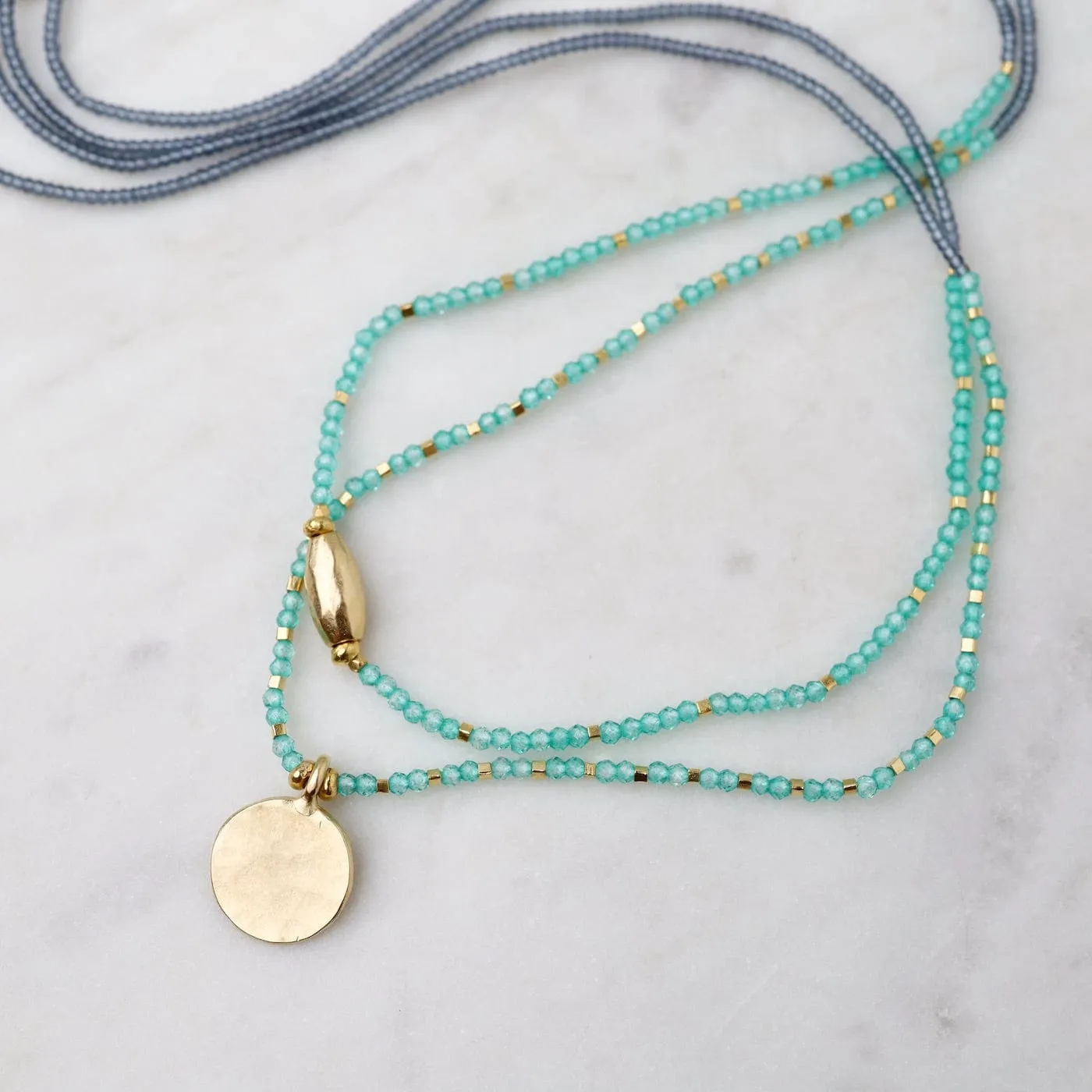 Green Onyx & Gold Vermeil Necklace