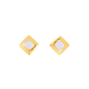 Jas Earrings White Stone