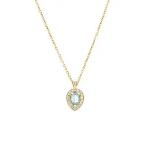 Luna Necklace With Aquamarine And Diamonds