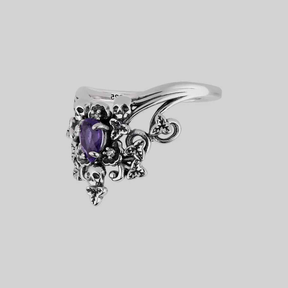 MALVOLIA. Garden of Remembrance Amethyst Ring - Silver