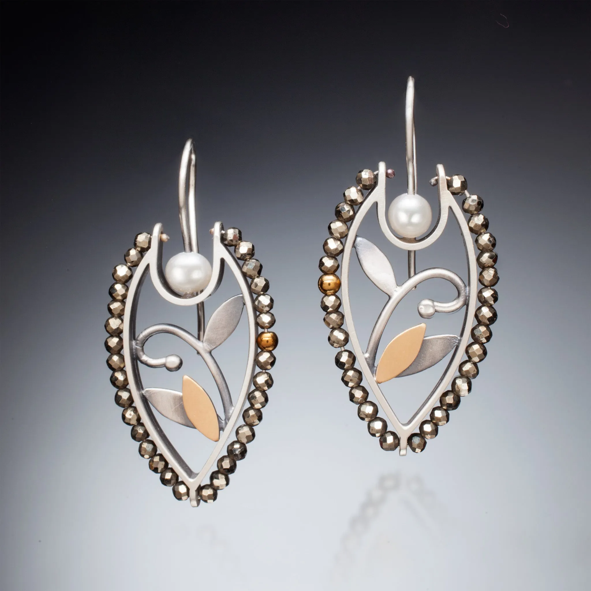 Mixed Metal Shield Earrings