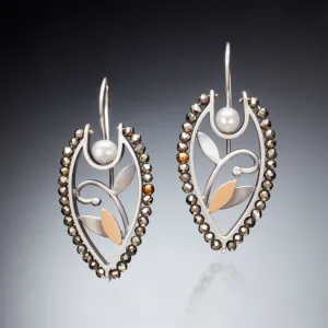 Mixed Metal Shield Earrings