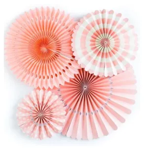 My Minds Eye Basics Party Fans - Coral CLEARANCE