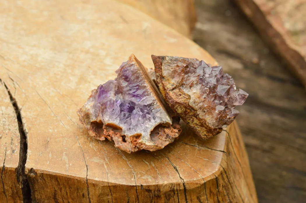 Natural Amethyst & Basalt Geode Specimens x 12 From Zululand, South Africa