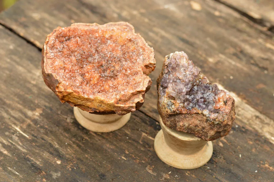 Natural Amethyst & Basalt Geode Specimens x 12 From Zululand, South Africa