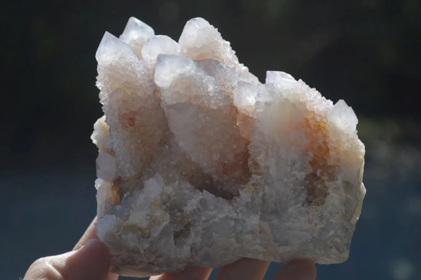 Natural Pale Spirit Ametrine Quartz Clusters x 3 From Boekenhouthoek, South Africa