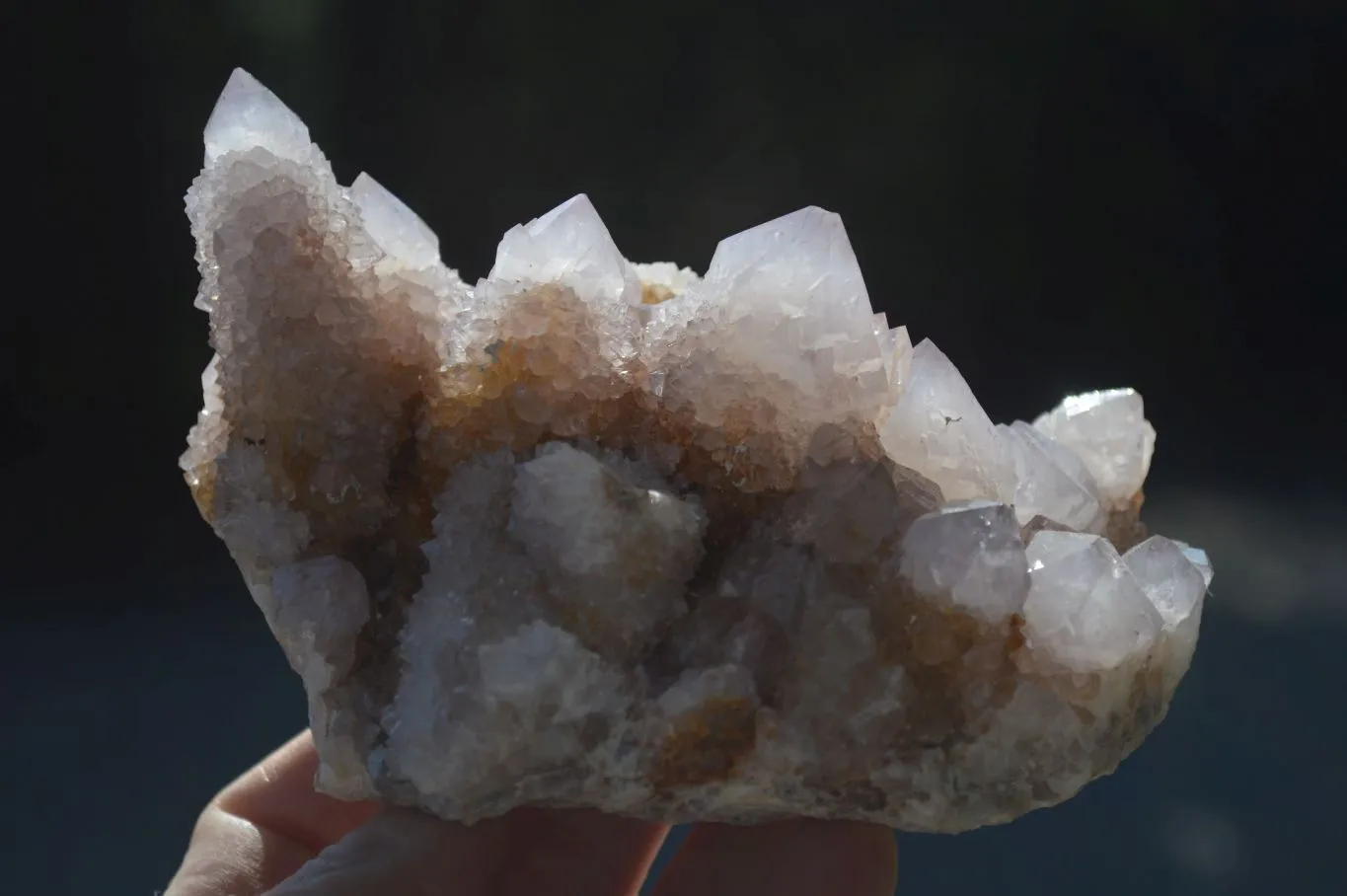 Natural Pale Spirit Ametrine Quartz Clusters x 3 From Boekenhouthoek, South Africa