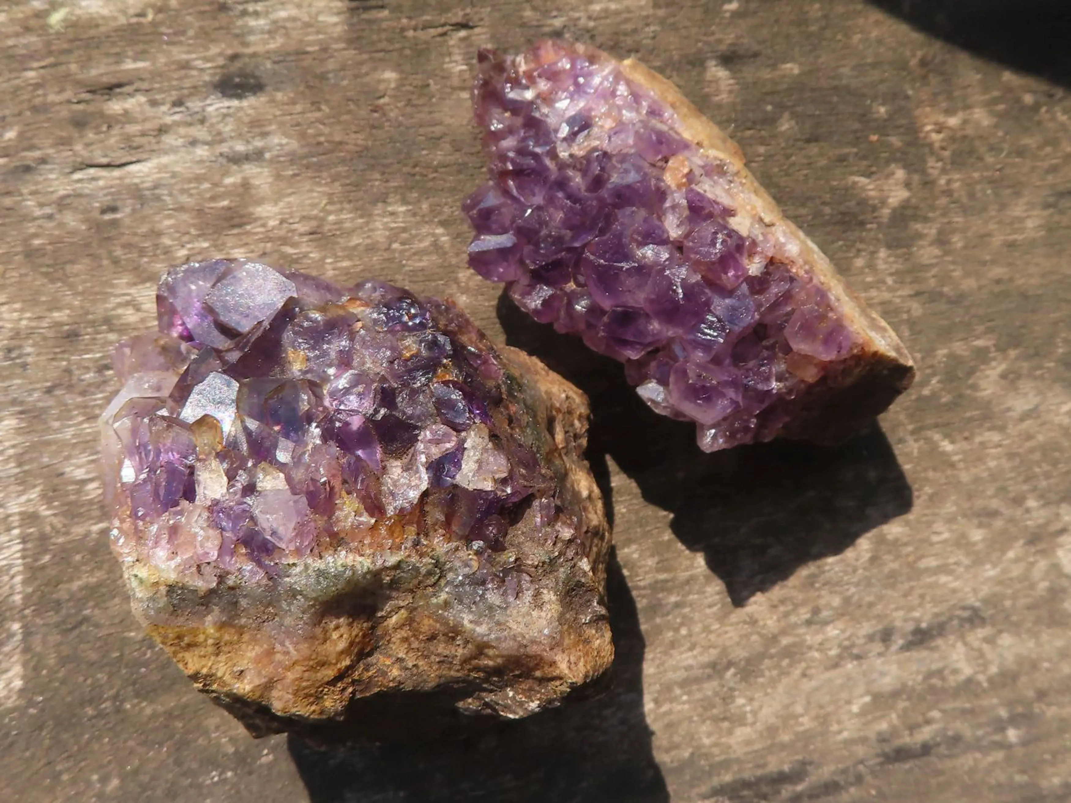 Natural Small Dark Amethyst Geode Specimens x 35 From Zululand, South Africa