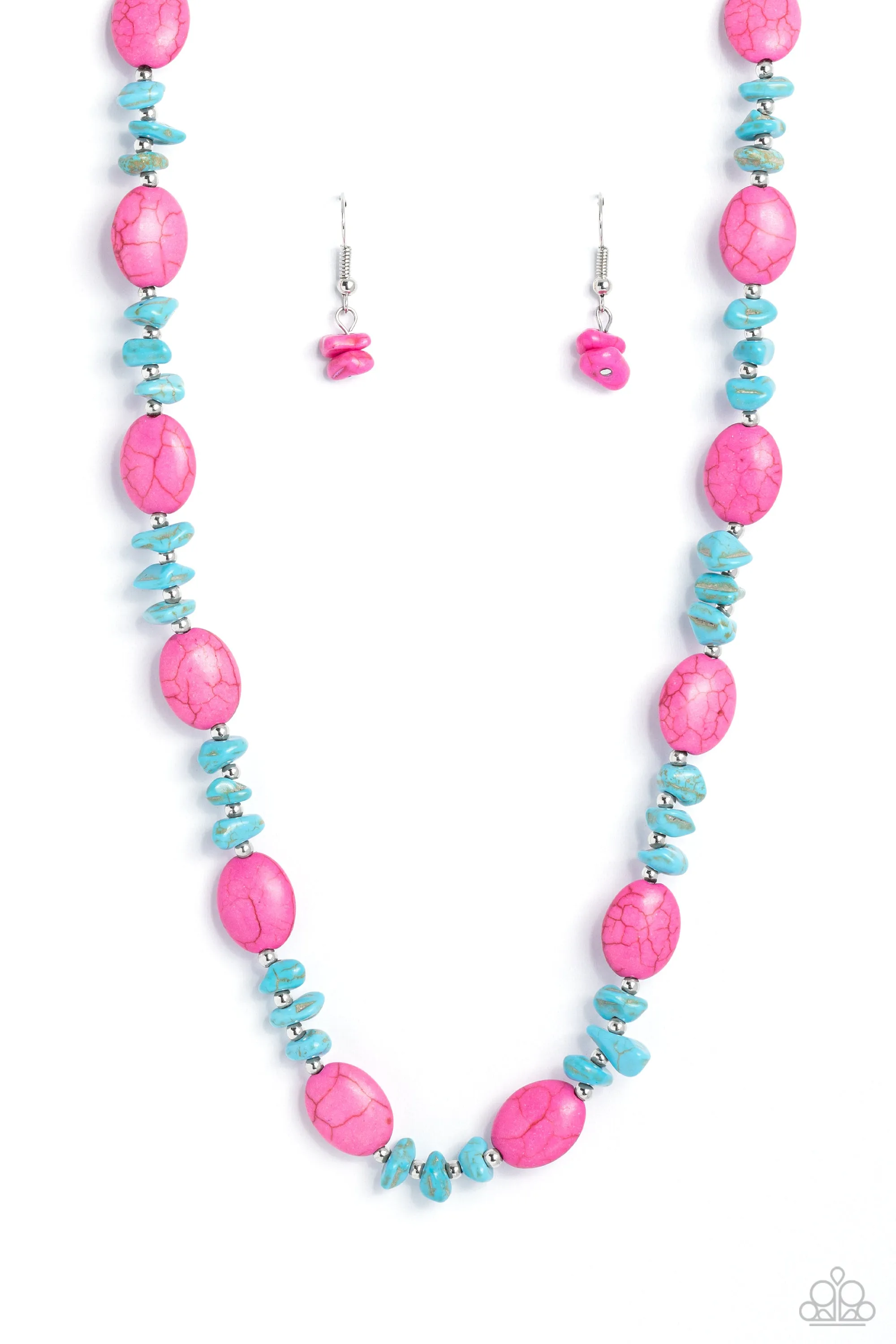 Necklaces Stone Age Showcase - Pink N2363